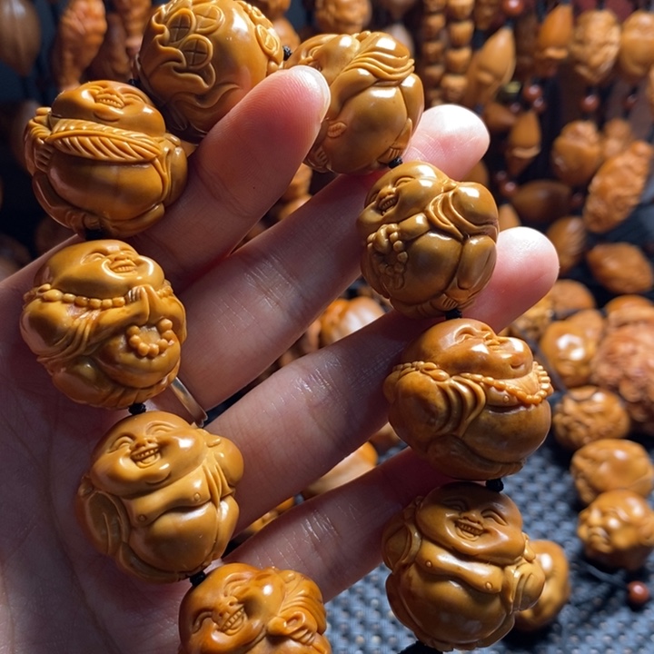 吊坠橄榄核.****.微上色精品弥勒