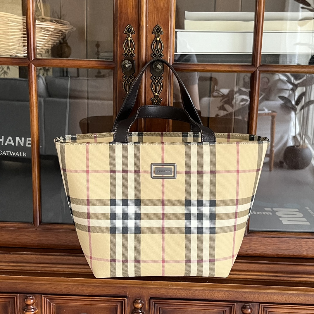 95新 BURBERRY/博柏利 千禧一代-格纹手提小托特包-15821892
