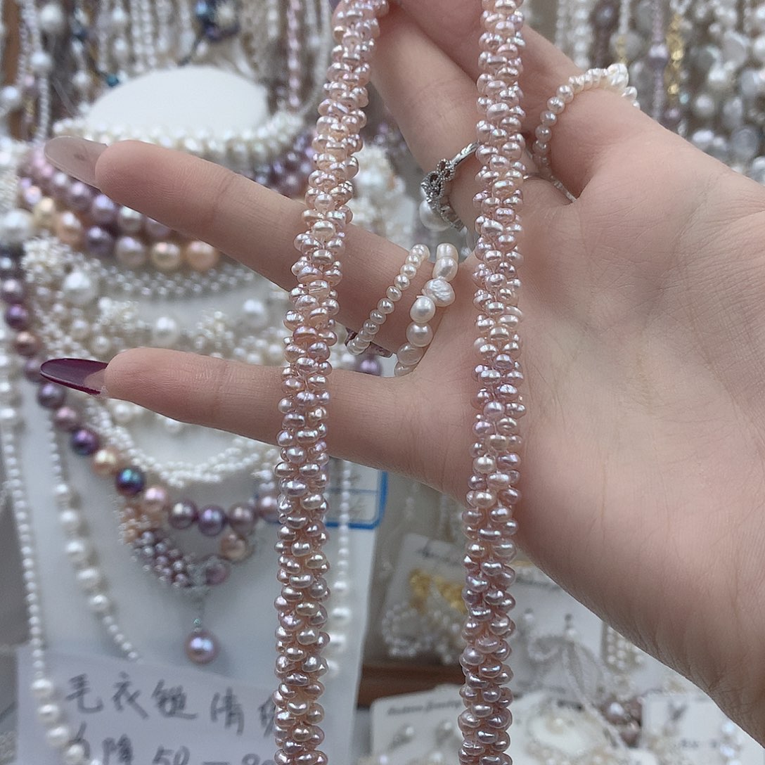 灿***花耳饰淡水珍珠银S925镶嵌