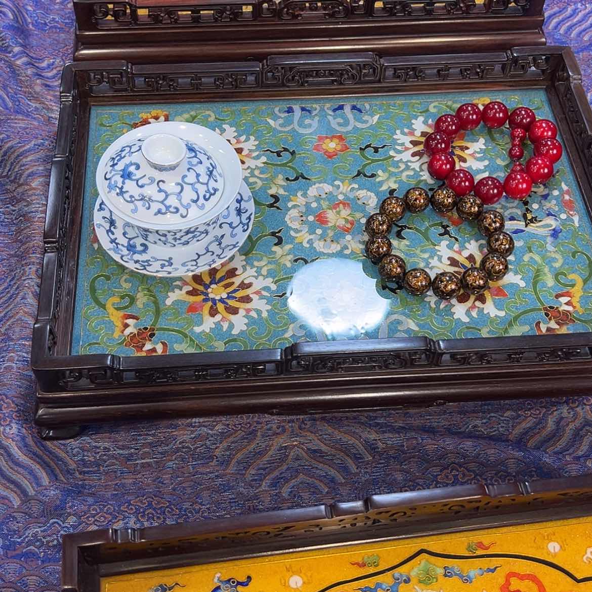 【闪购商品】红酸枝木类成套家具于****）茶盘