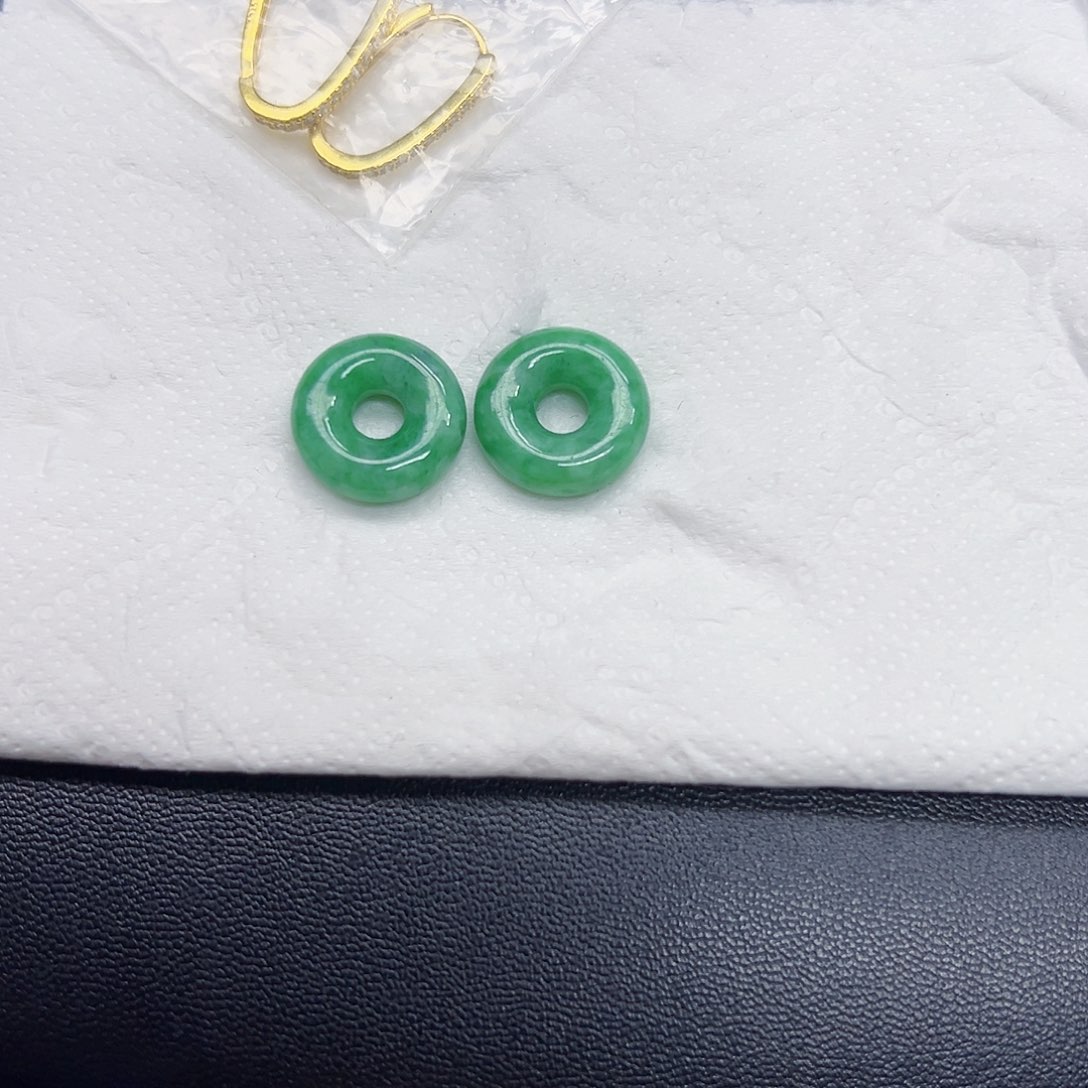 翡翠耳饰银S925镶嵌天然缅料A货一件