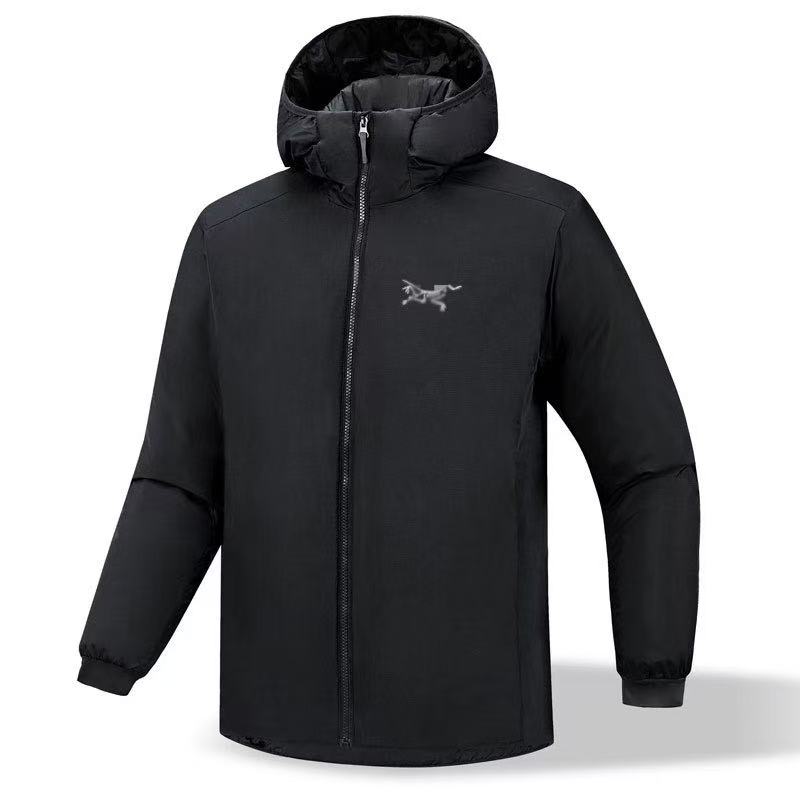 鸟家撤柜刺绣阿童木外穿男士户外长款户外连帽加厚棉服运动保暖-7