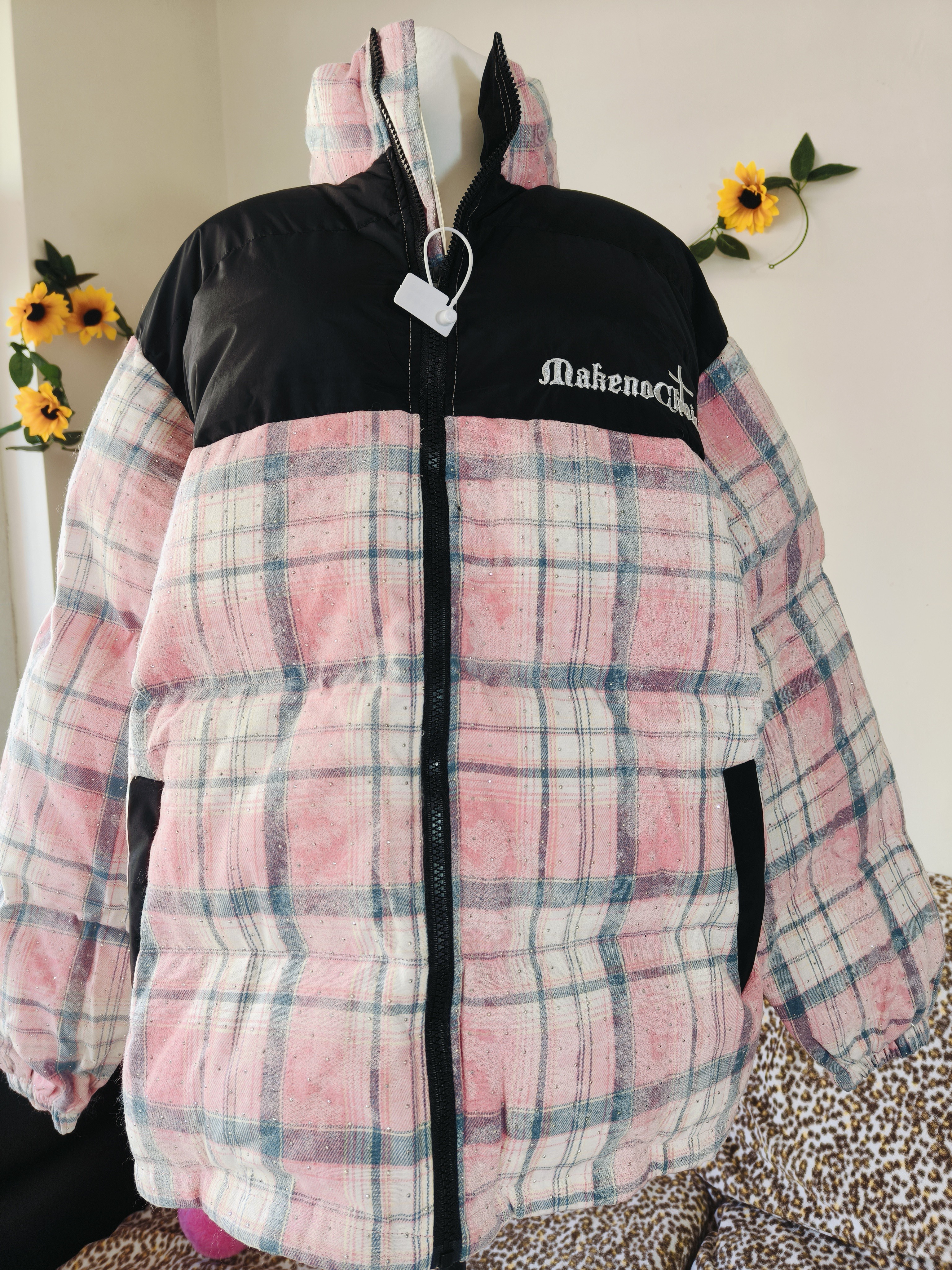宽松拼接两面穿冬季加厚棉服男女同款青少年外套
