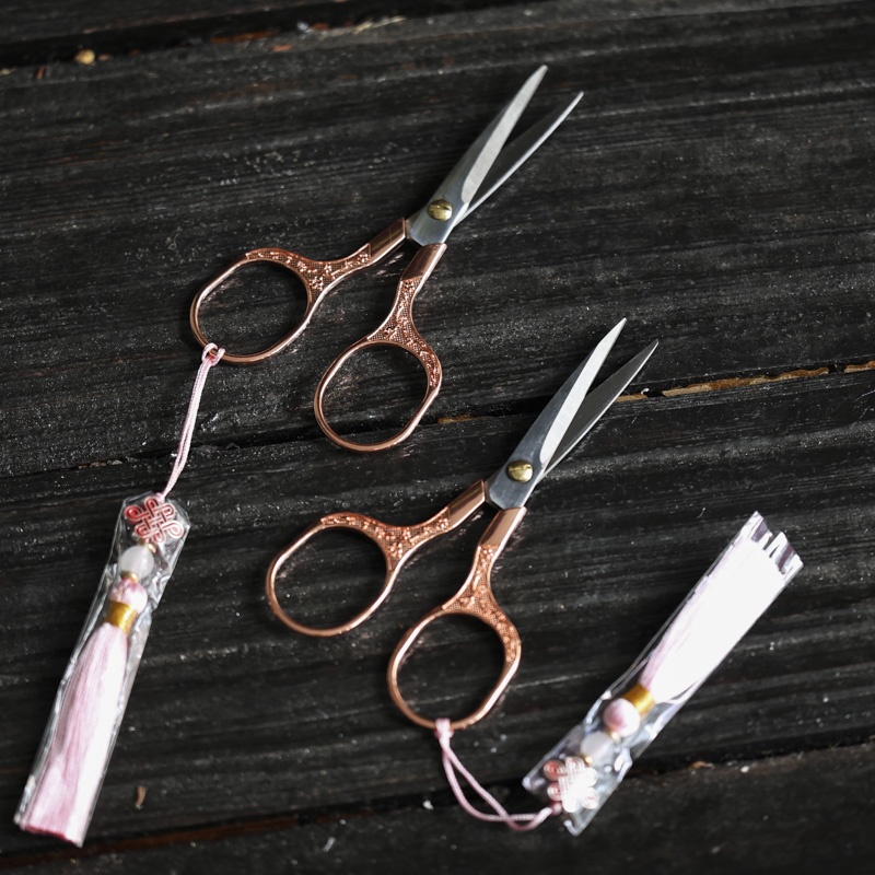 粉金色茶剪茶道配件（Q6232）