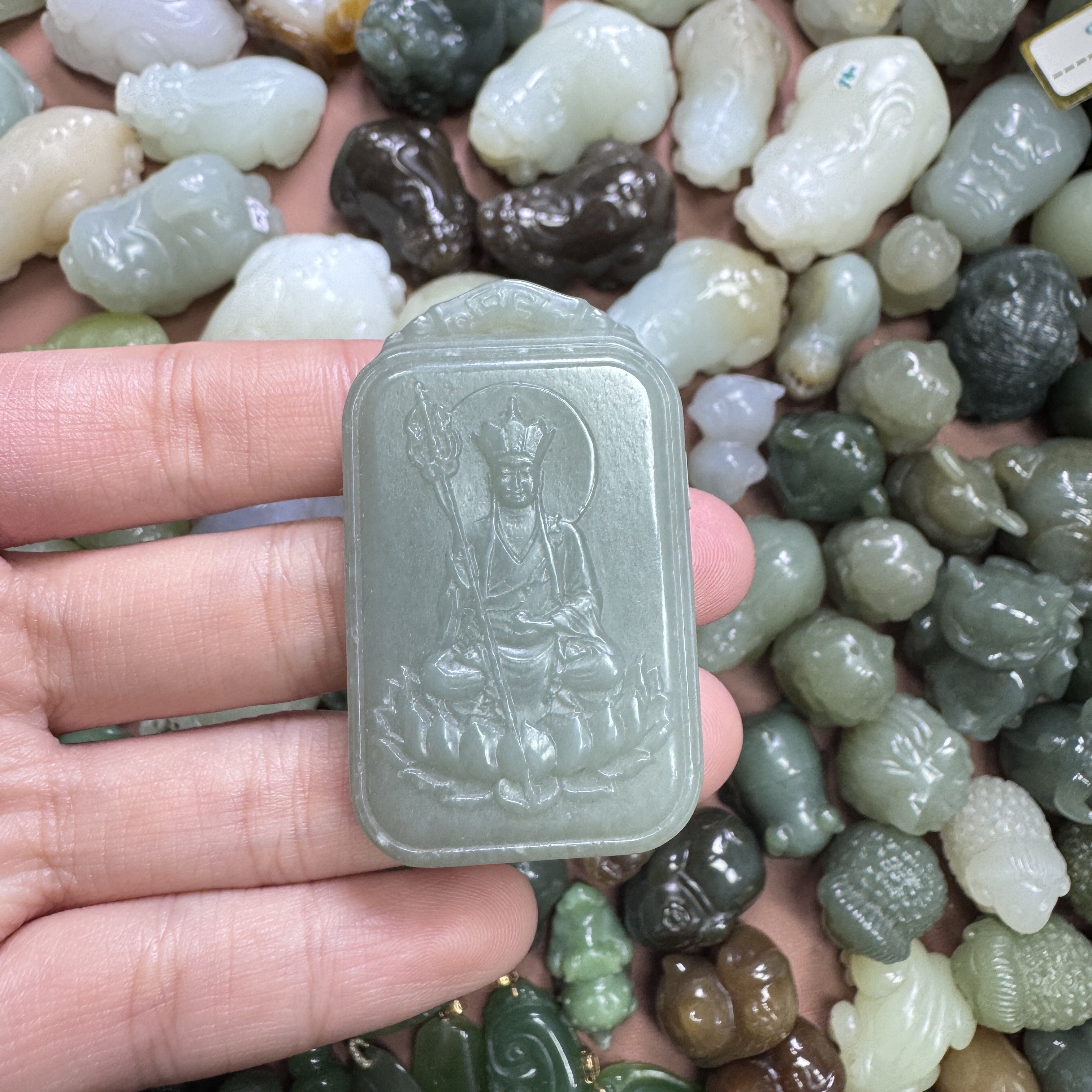 和田玉且末蓝地藏王菩萨