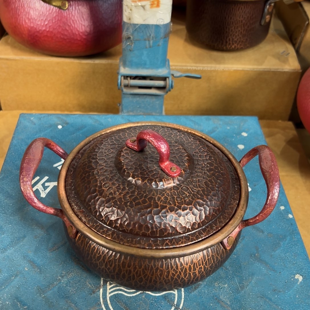 紫铜16cm电磁炉紫铜把复古浅汤汤锅