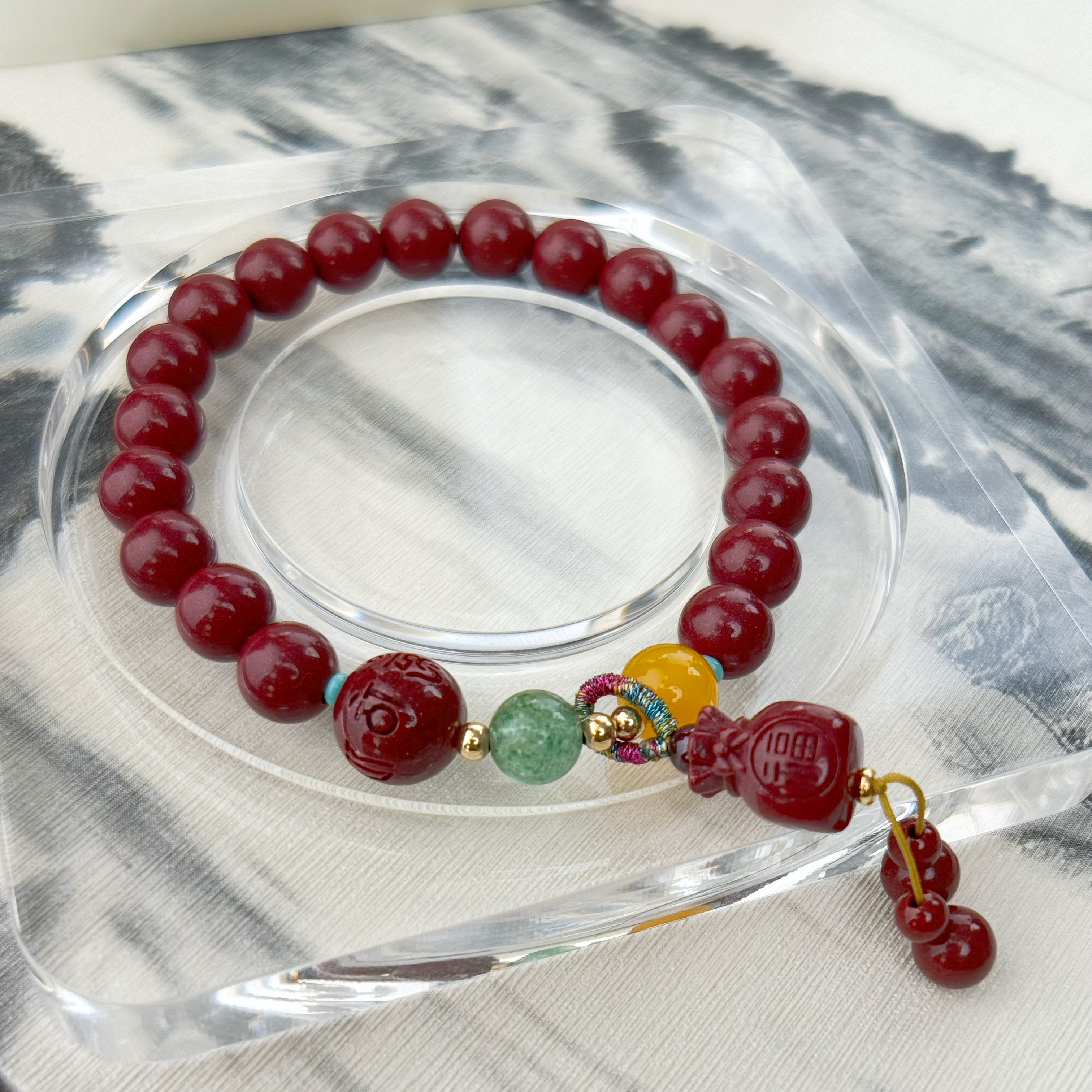 非金属仿水晶手链 【小拼姐】福满溢设计款手链8m