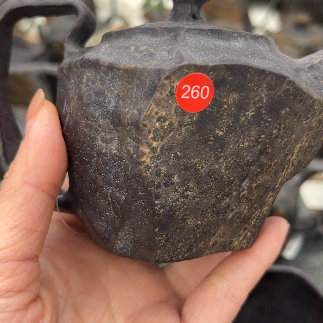 抖*天然冰碛岩石茶壶