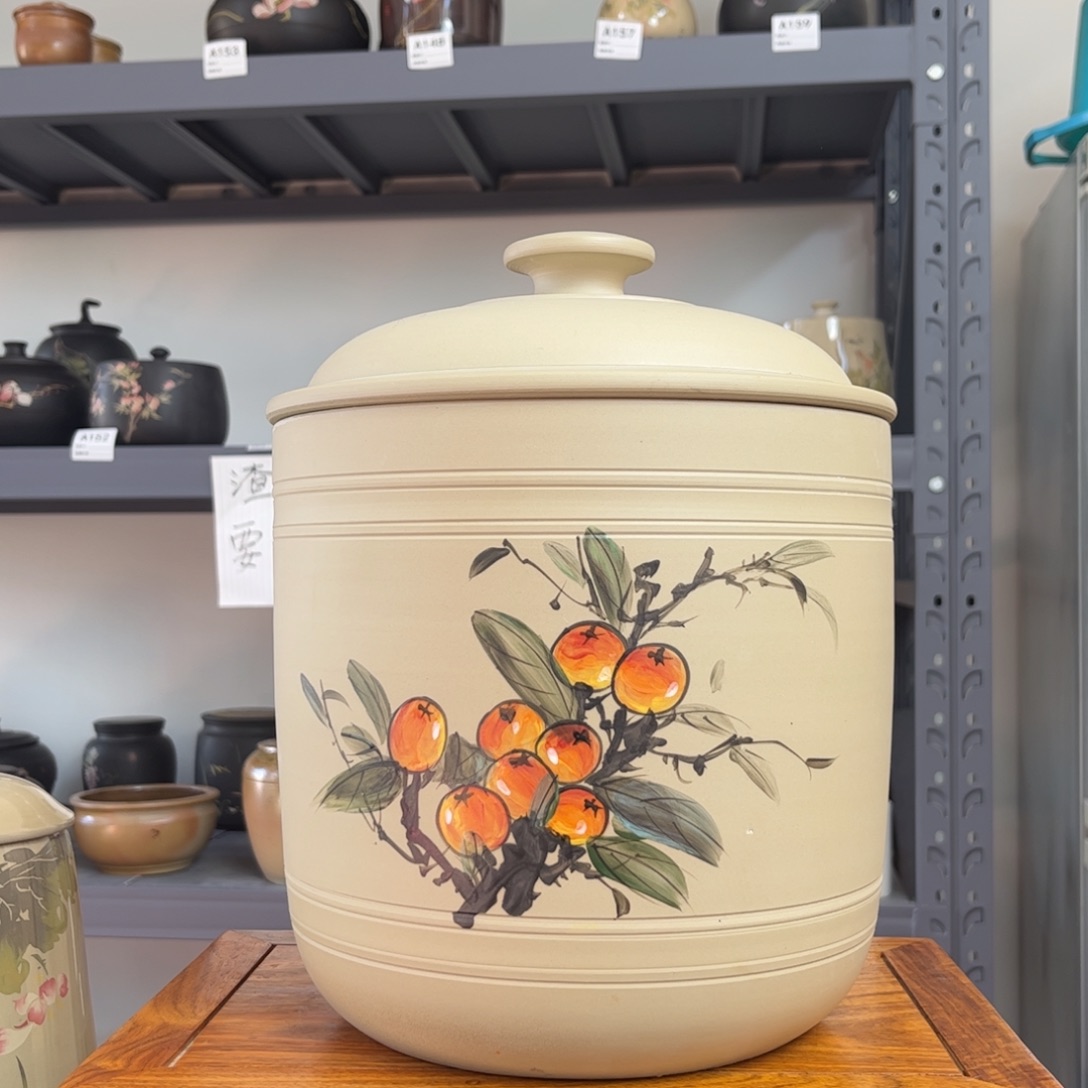 白泥哑光存茶缸1kg茶