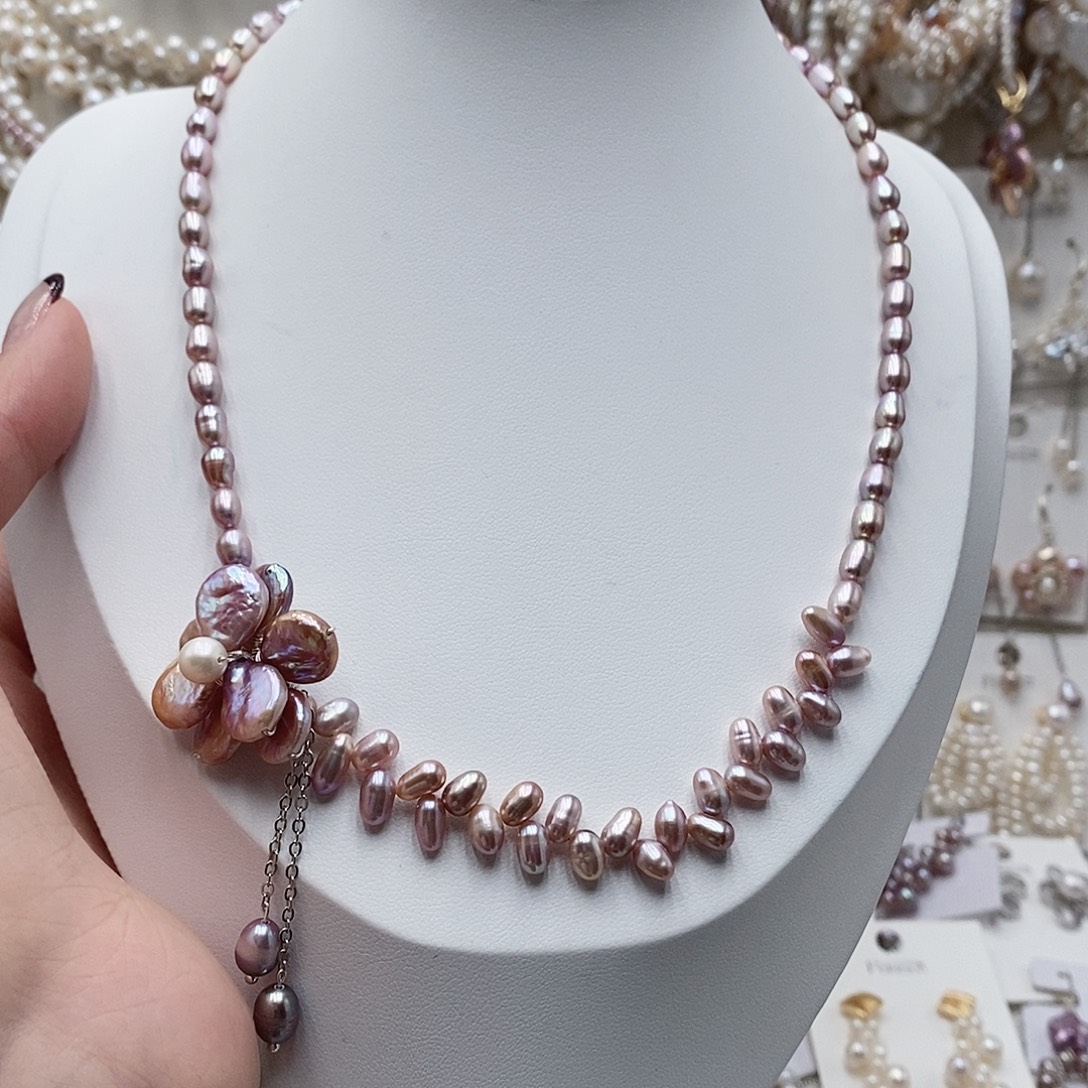 银S925镶嵌淡水珍珠耳饰