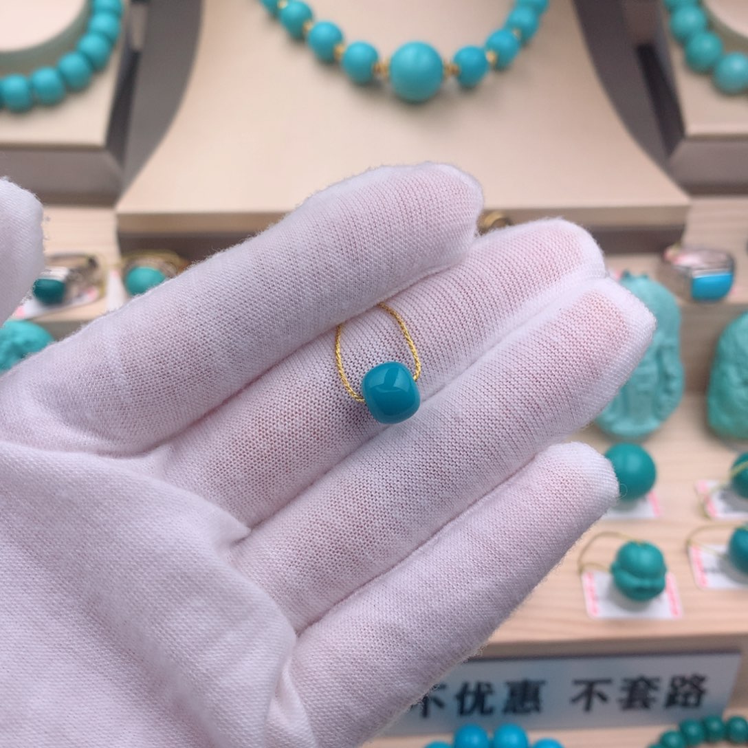 绿松石珠宝奇石未镶嵌8.8*7.5mm