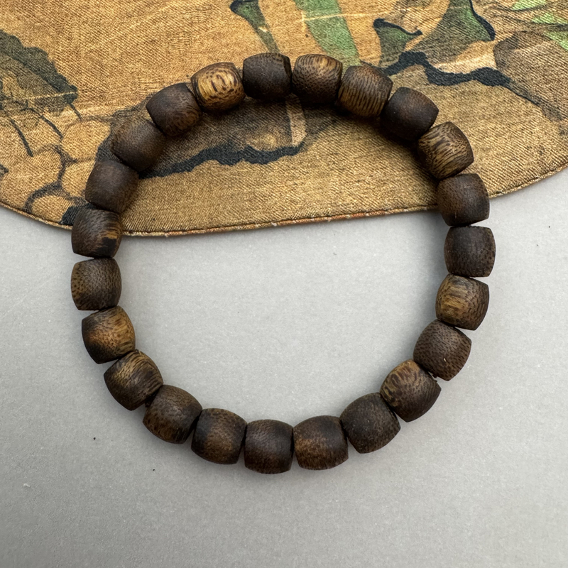 沉香B7直切4海南尖峰岭白奇奇楠单圈手串直切桶珠卡7mm(多样