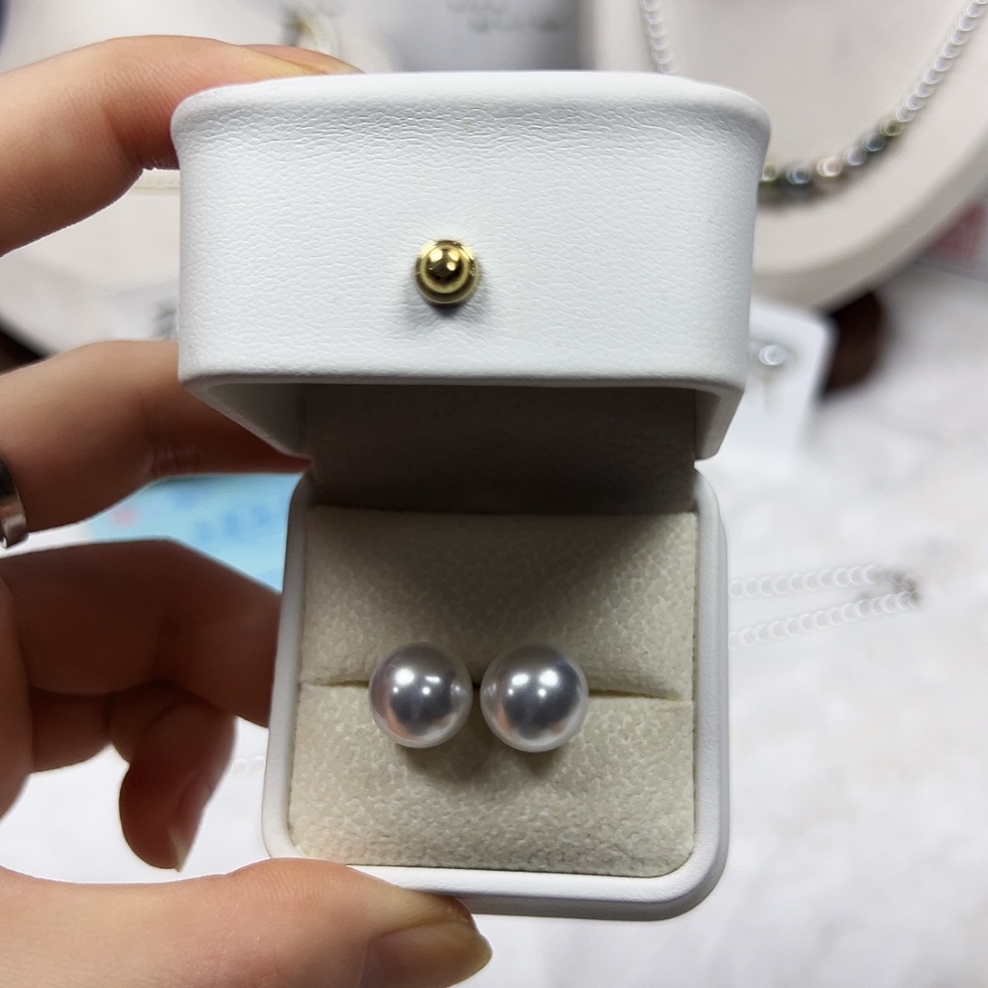 非金属925银白珠耳钉