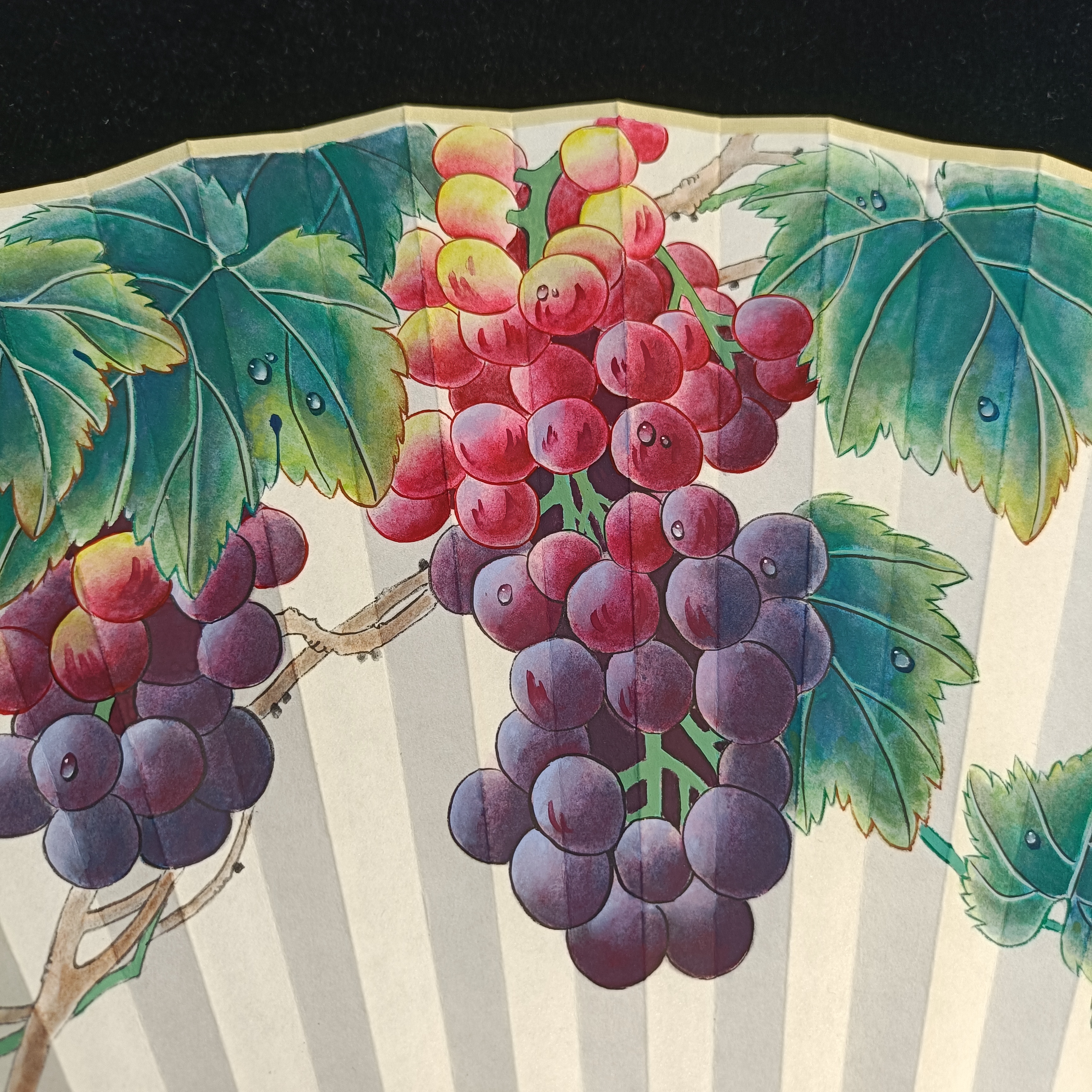 苏工扇面工笔葡萄95/16/2.0 紫气东来