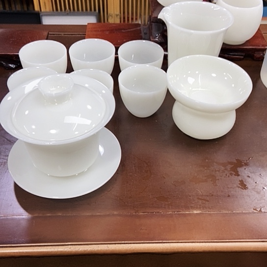 璞玉马蹄盖碗套组9头装