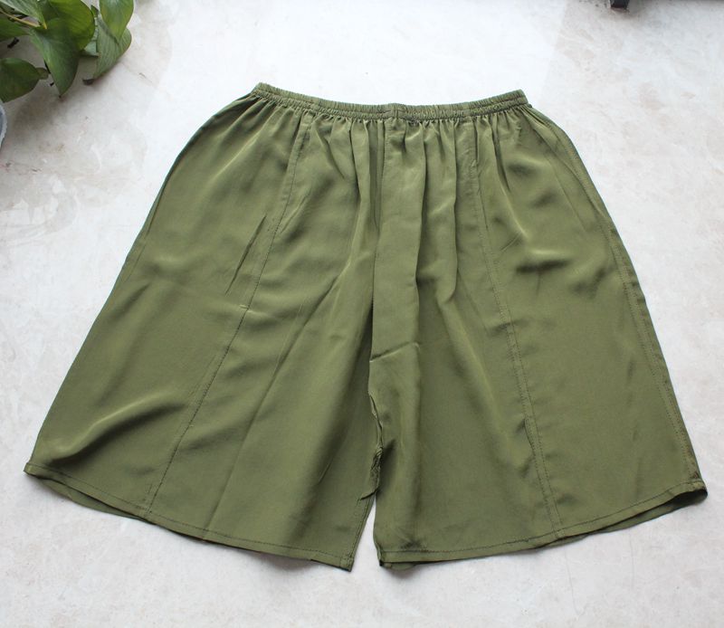 字母E链接  孤品桑蚕丝五分裤中裤外穿居家宽松休闲夏季