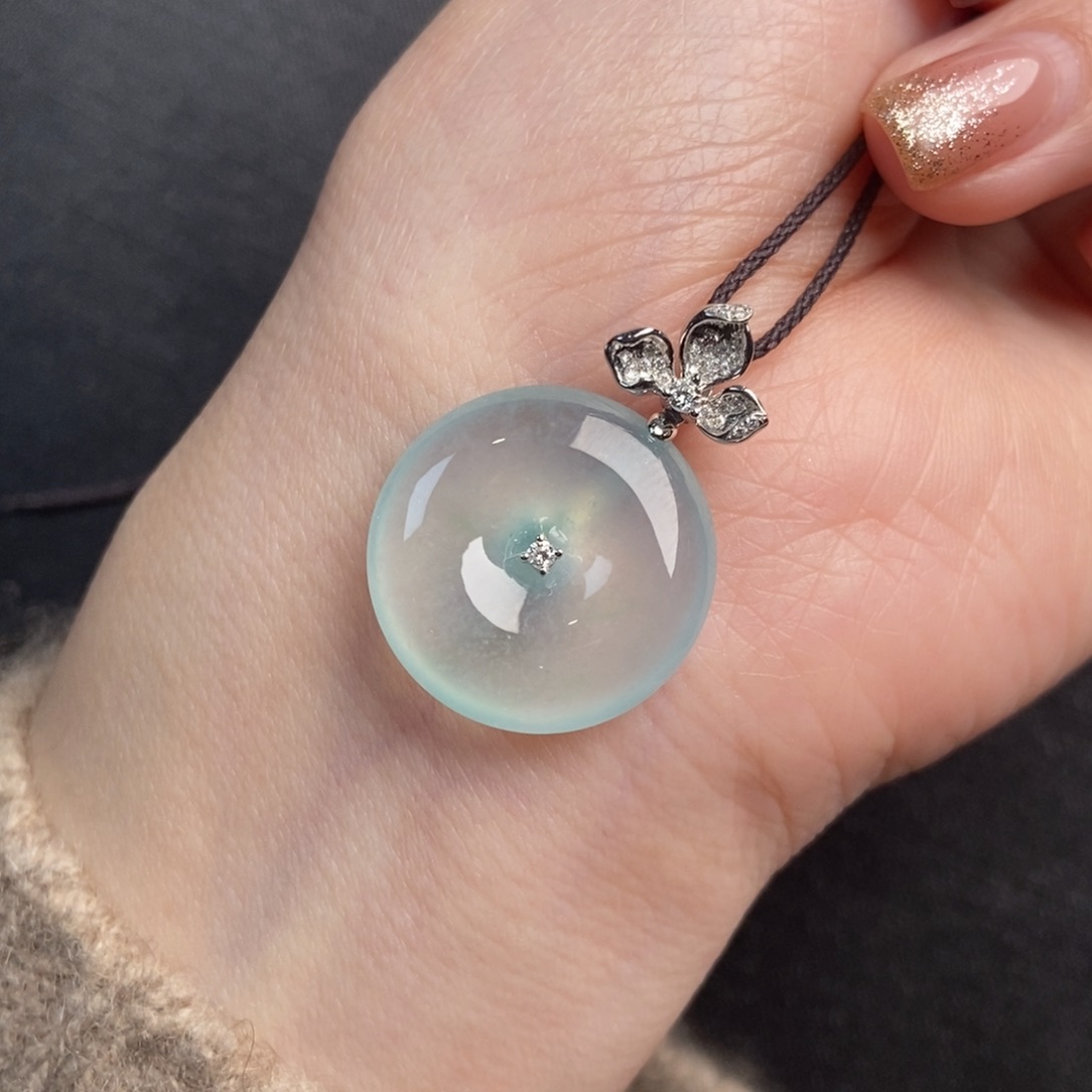 翡翠颈饰18K金镶嵌20.3-6.1