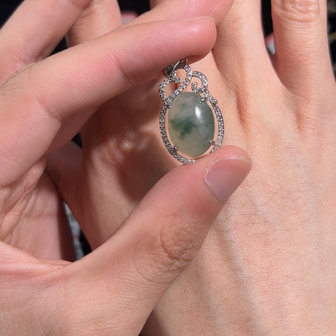 翡翠颈饰银S925镶嵌kjbbjjj