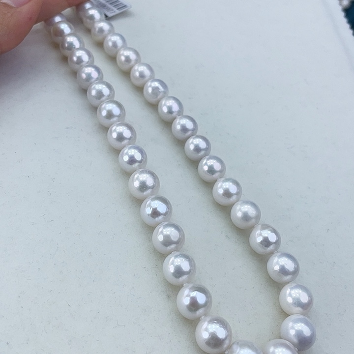 淡水珍珠颈饰银S925镶嵌10炫彩