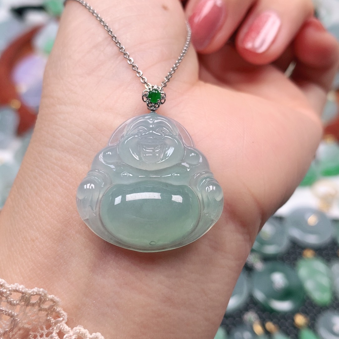 【闪购商品】翡翠吊坠(不含链)18K金镶嵌