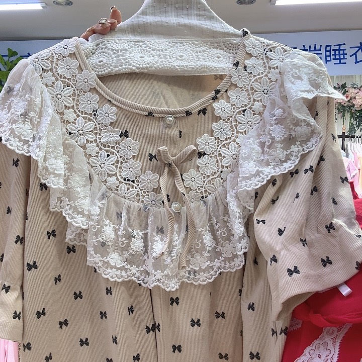 三醋酯纤维重工半袖长裤两件套