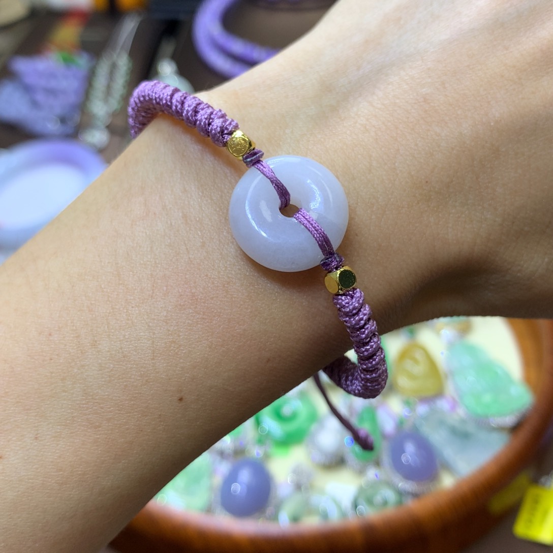 【闪购商品】翡翠颈饰未镶嵌墨****）翡翠紫色绳子