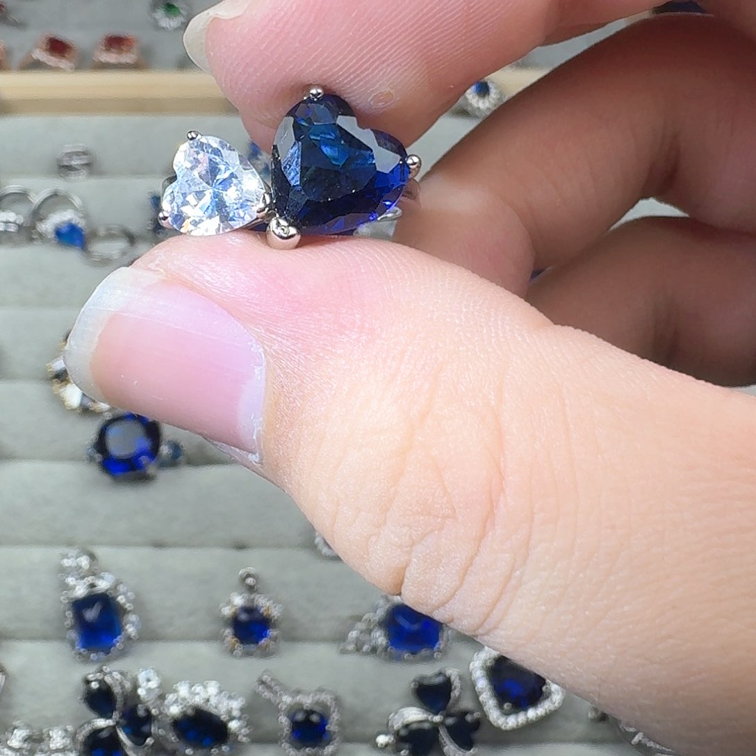 芙蓉石戒指银S925镶嵌