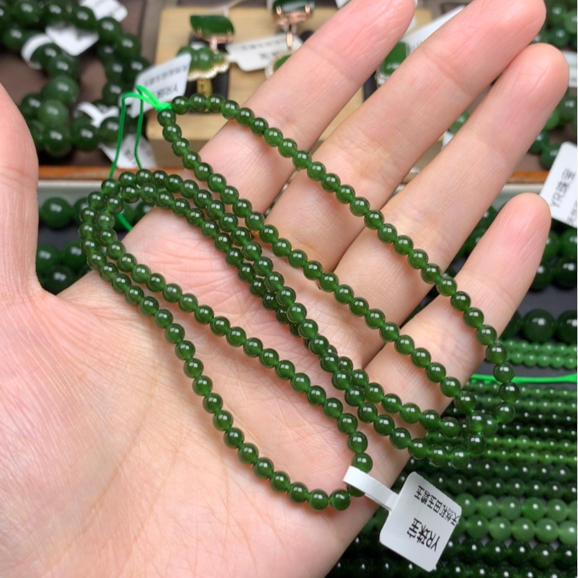 【闪购商品】和田玉（碧玉）未镶嵌颈饰柚***宝4m m
