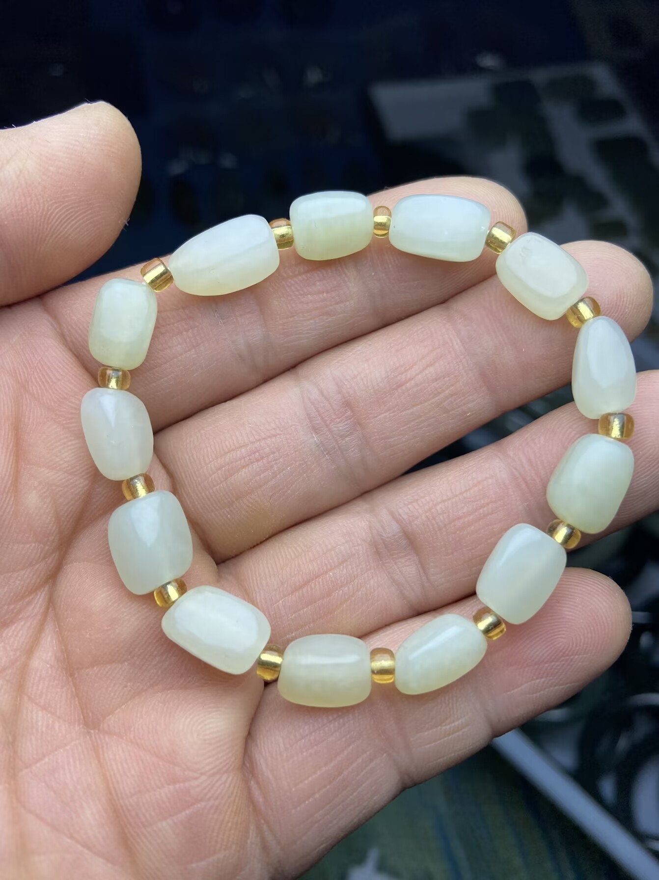 和田玉精品随型小原石手链