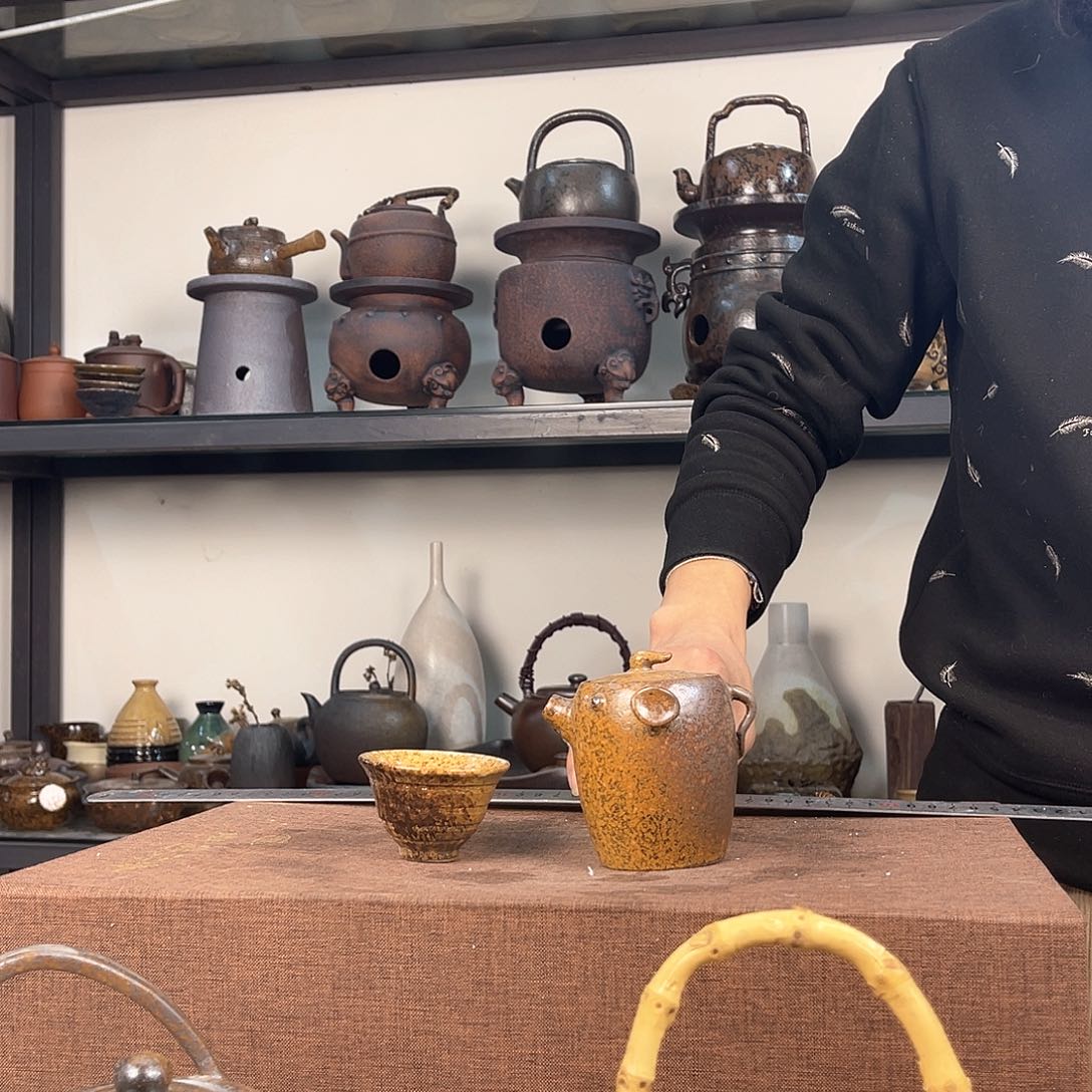 紫泥茶壶紫砂粗陶茶器