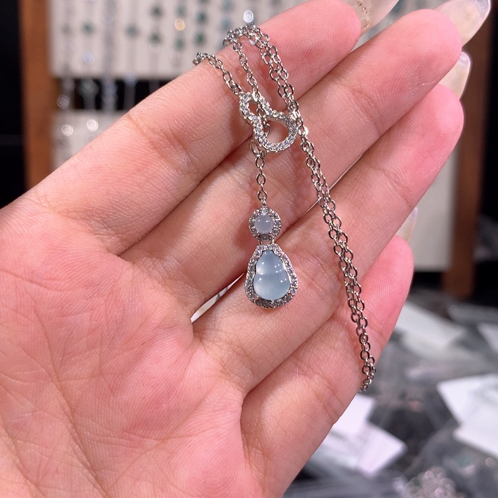 翡翠银S925镶嵌颈饰544蓝