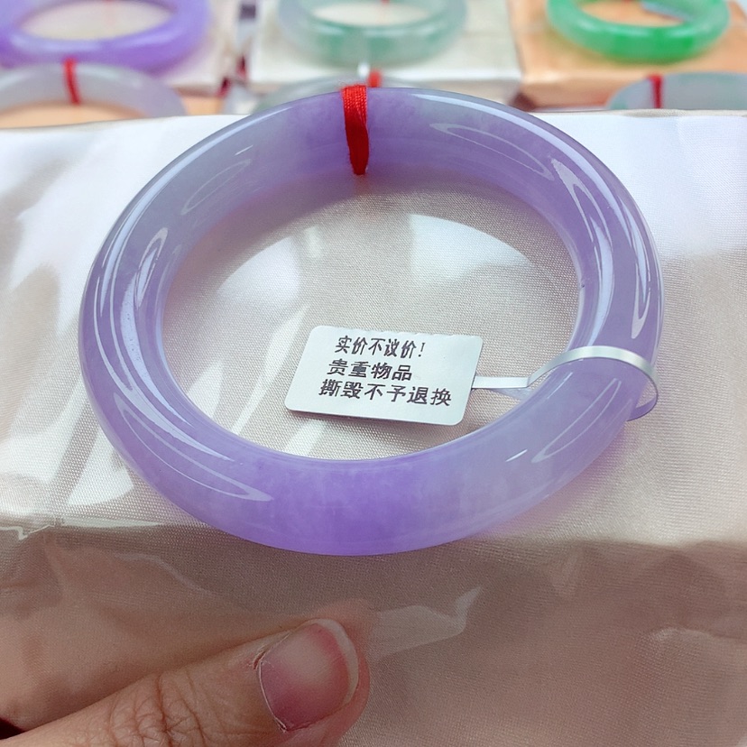 【闪购商品】翡翠手镯（圆镯）未镶嵌浓紫见光不失色A