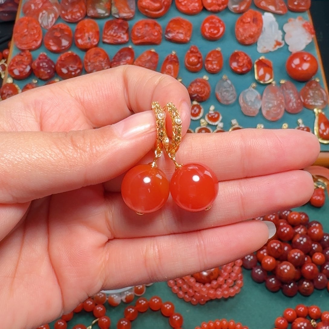 南红玛瑙南红14银S925镶嵌