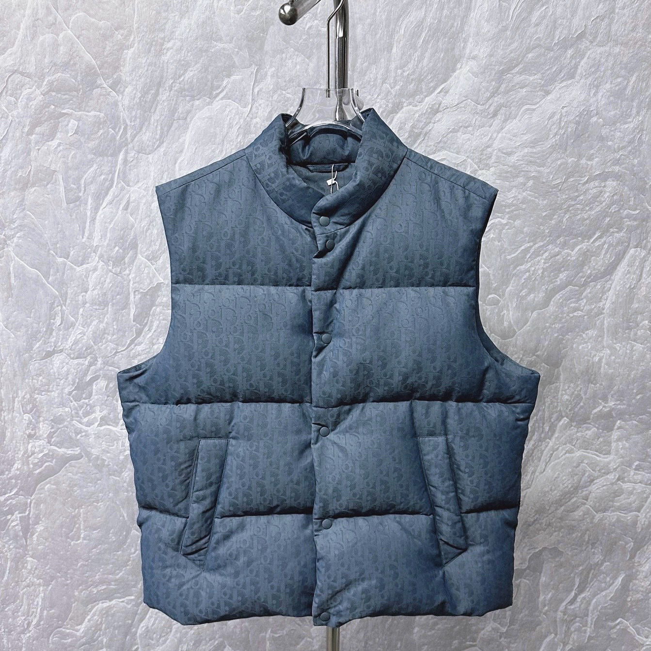未使用 DIOR/迪奥 SS25Oblique满印提花羽绒马甲 54码 D17059