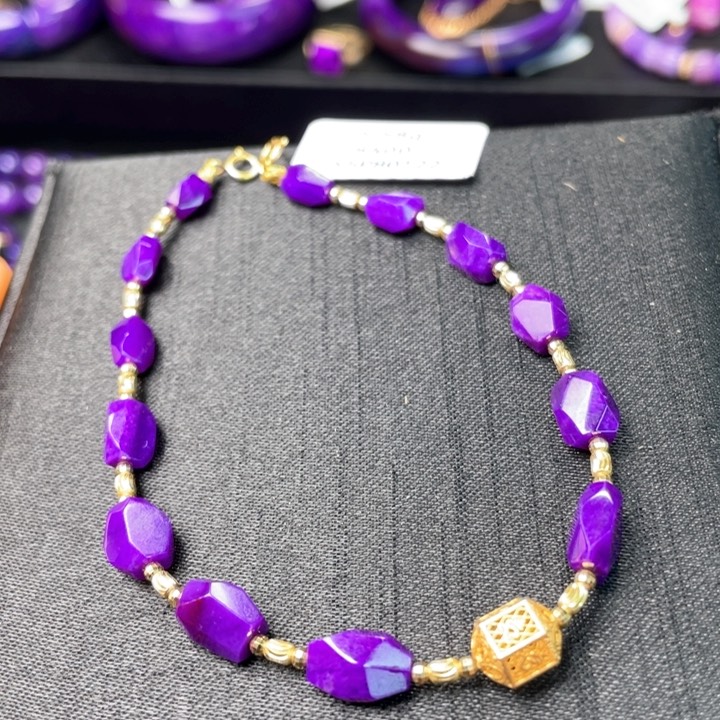 苏纪石（舒俱来）手串18K金镶嵌