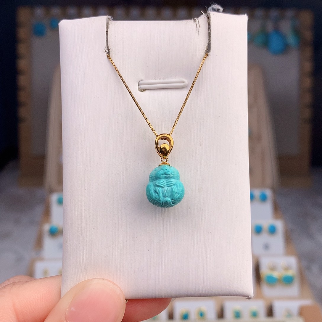 绿松石戒指18K金镶嵌