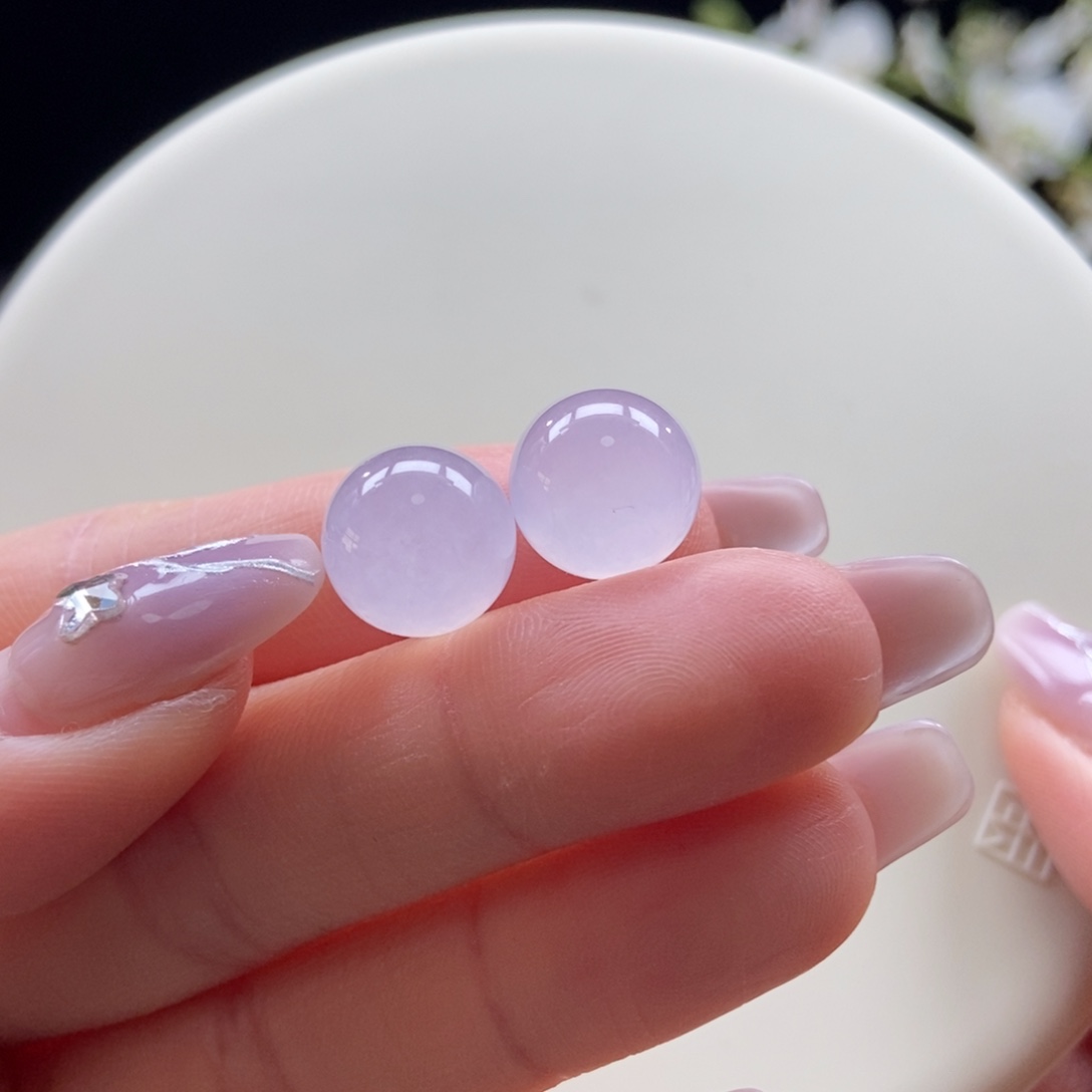 翡翠散珠翡翠樱花粉紫珠，随机发一颗