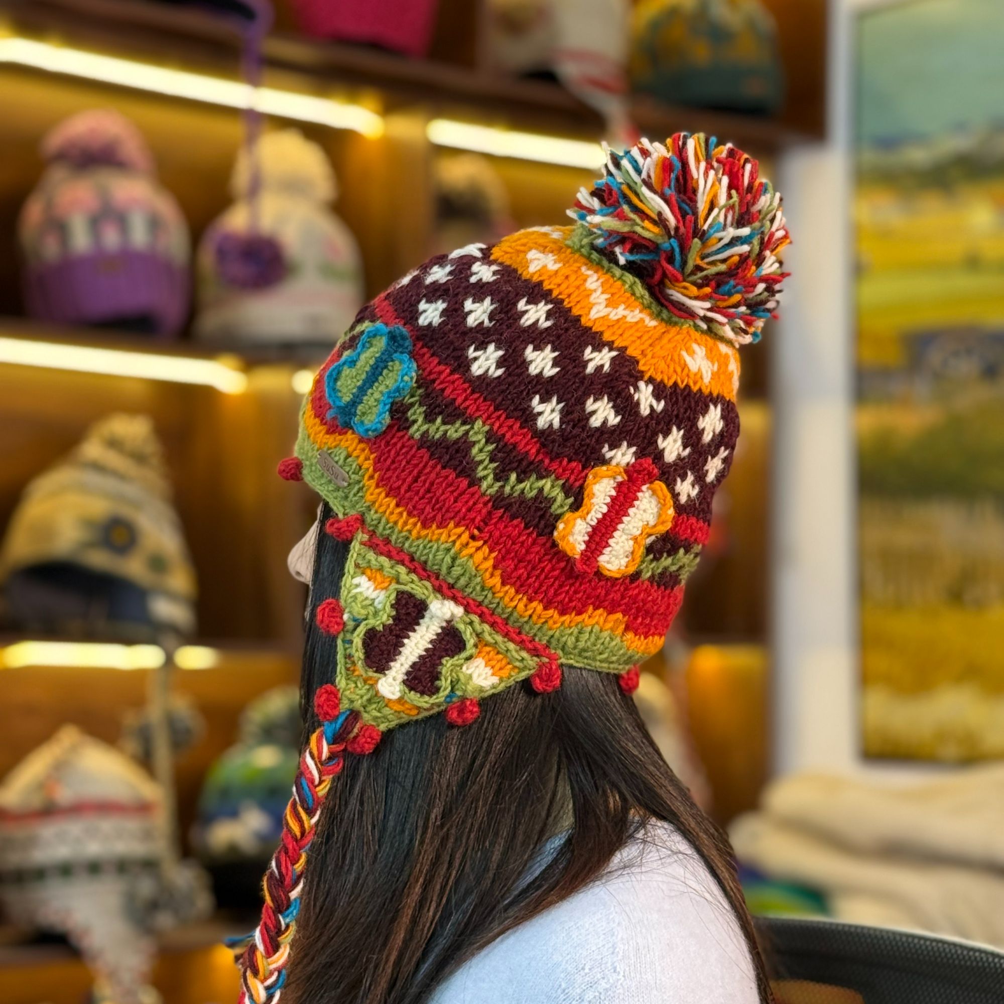 保暖秋冬季秋冬民族冬天手工羊毛针织无檐公主高级帽子冷帽女秋冬