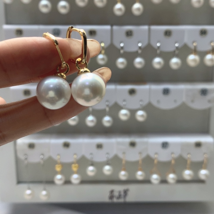淡水珍珠耳饰银S925镶嵌