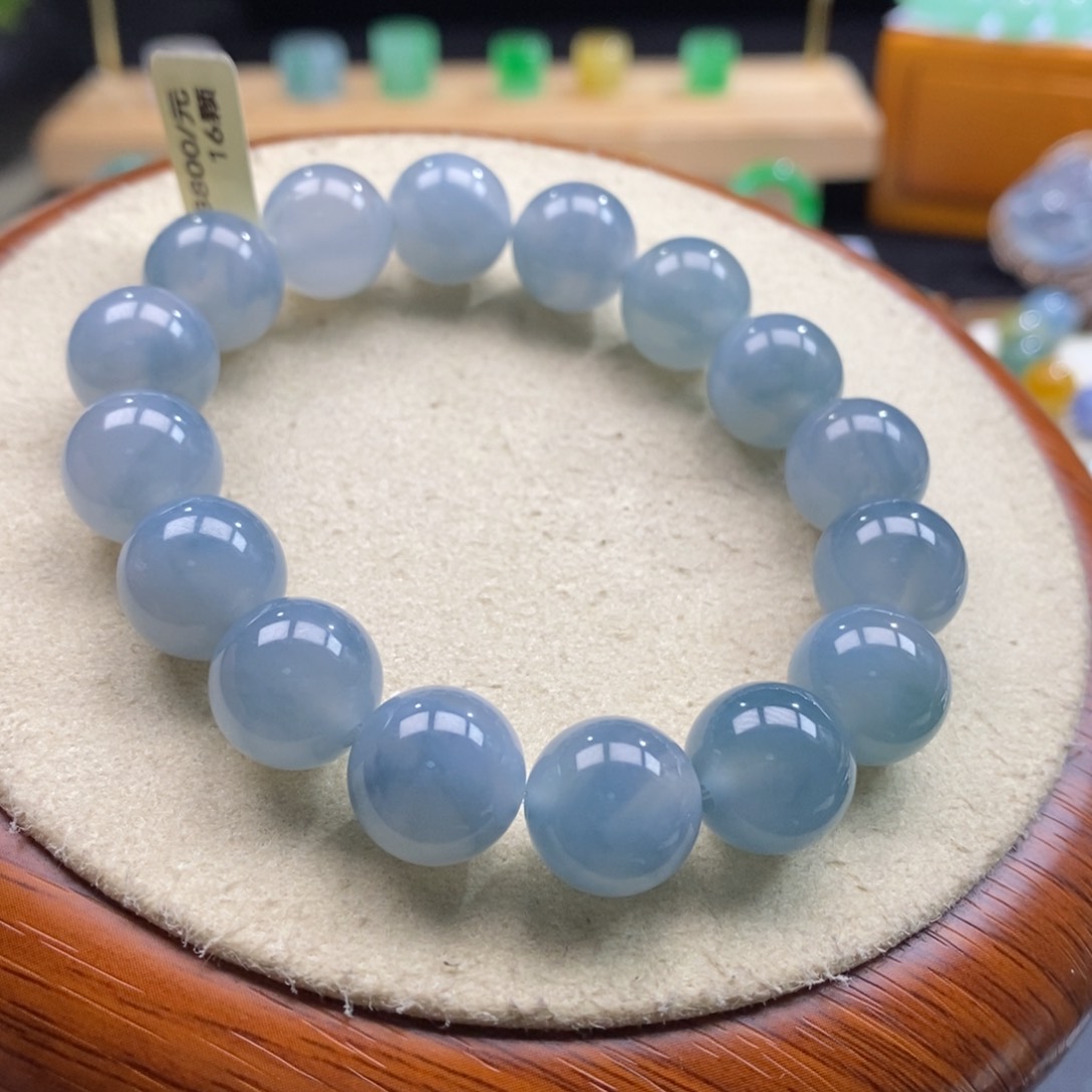 翡翠吊坠(不含链)未镶嵌翡翠天空蓝手串