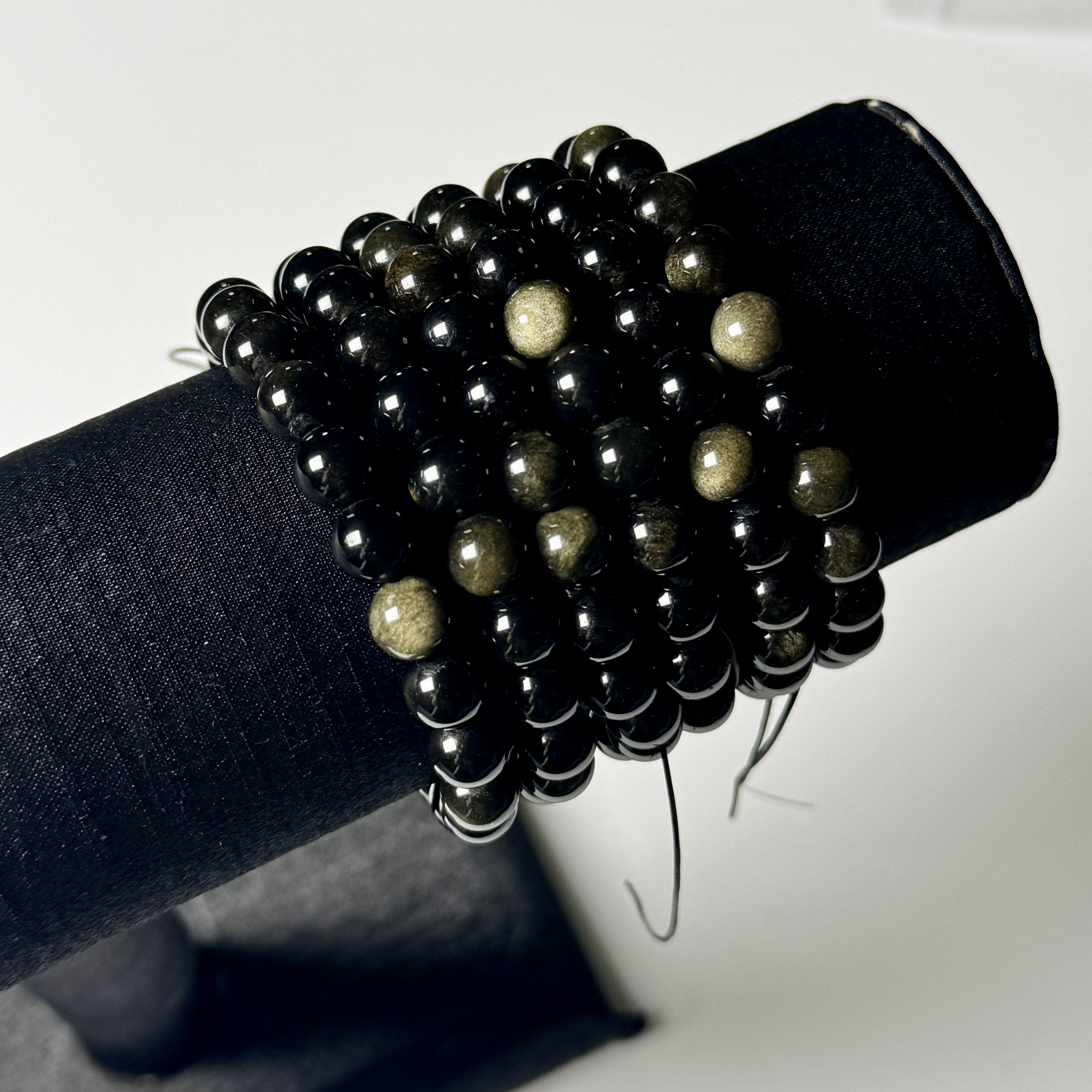 WJ0016金曜石手串圆珠（天然珠宝多样性发其一