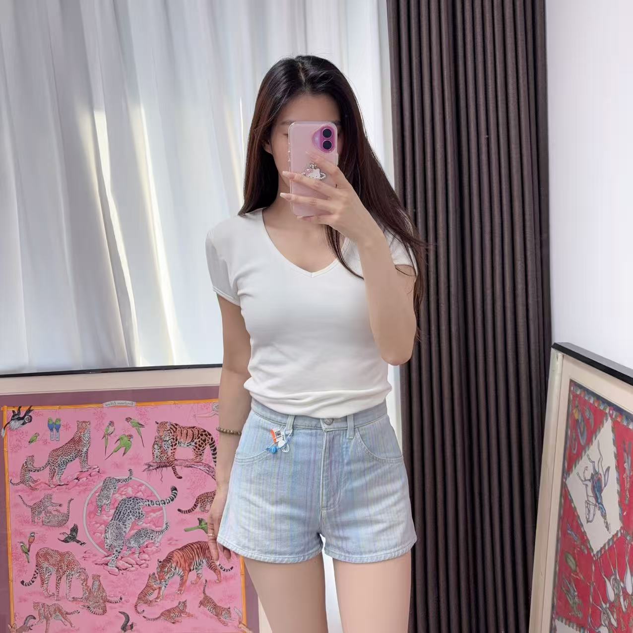 95新 Chanel/香奈儿 麦殿/牛仔短裤34码蓝色/240712EMHHR16