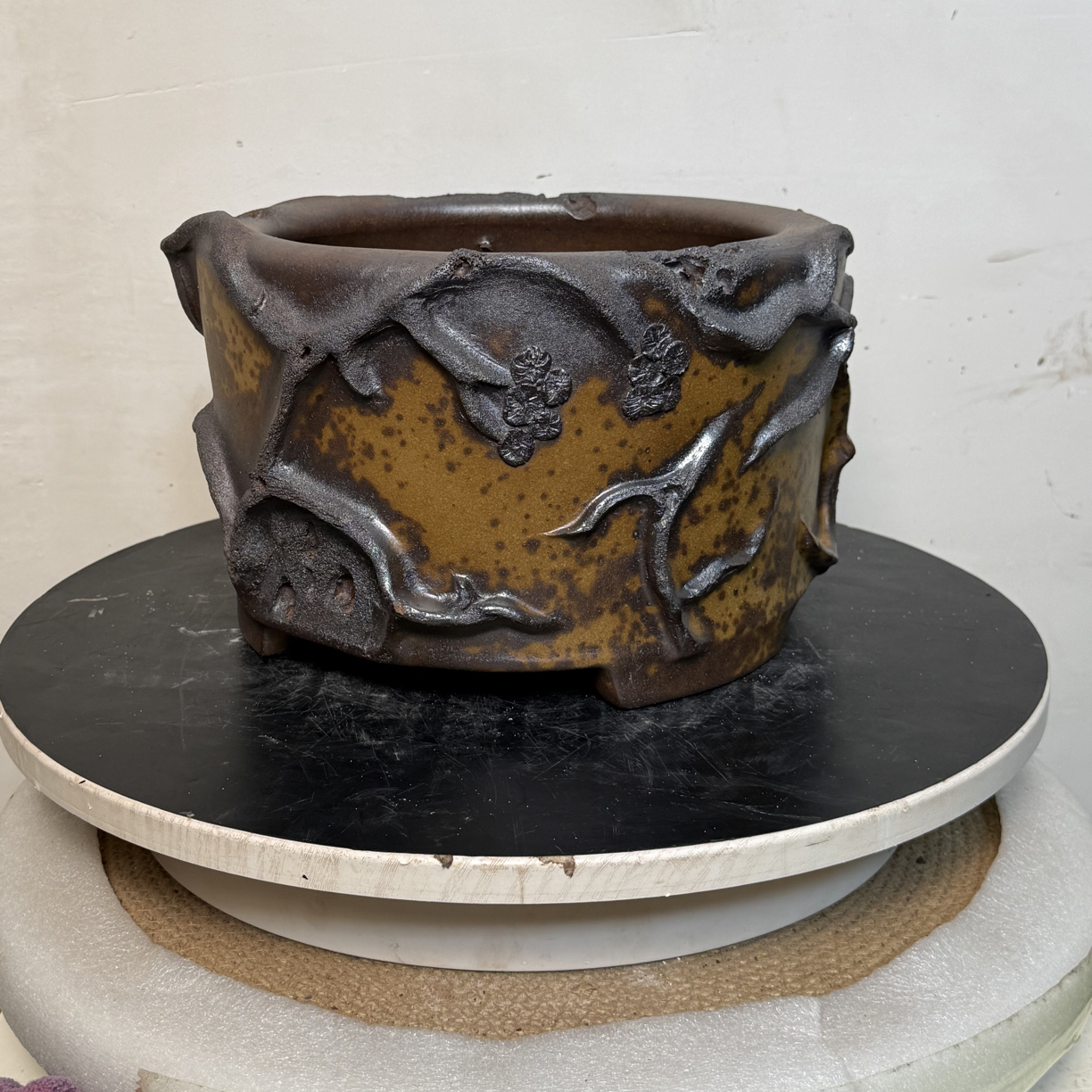 全手工复古圆盆透气多肉花盆适合室内种植