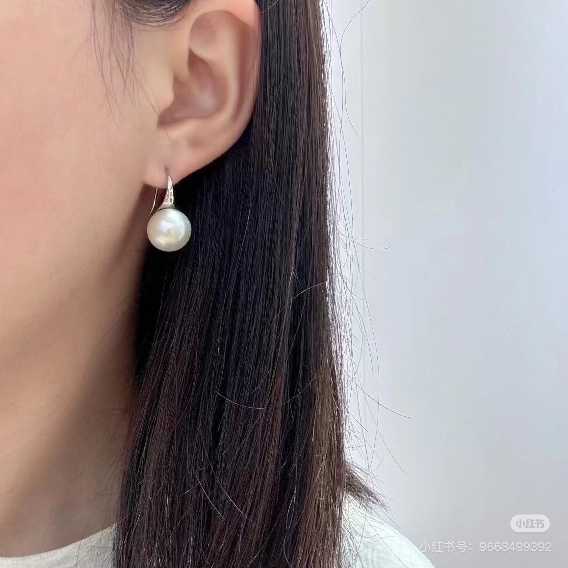 $年底清货 高跟鞋耳饰 12-13mm 冷白极光正圆 简约甜美百搭