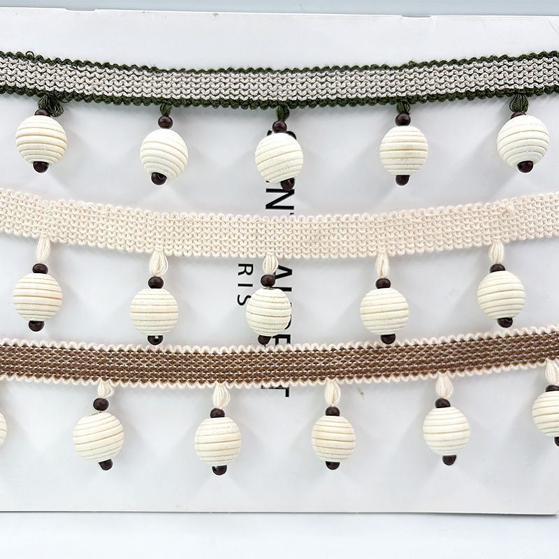 窗帘花边木珠帘头装饰辅料简约侧边立边送新款 窗帘花边画册一本