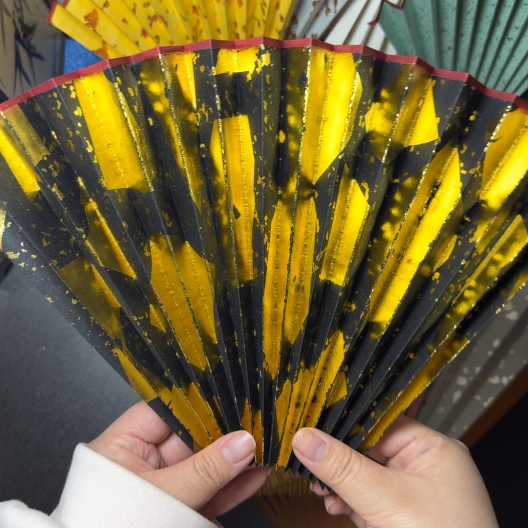 扇子大片贴金 1尺2.5 16 