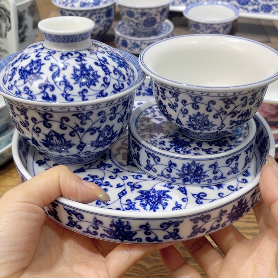 盖碗陶瓷景德镇陶瓷工厂福利价