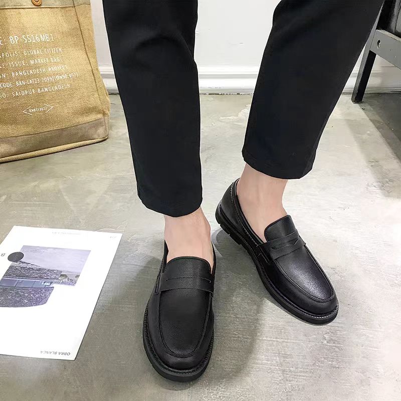 男士豆豆鞋男英伦复古皮鞋休闲鞋韩版百搭懒人鞋软底潮鞋子男