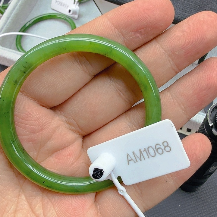 和田玉（碧玉）手镯未镶嵌潘*朵53