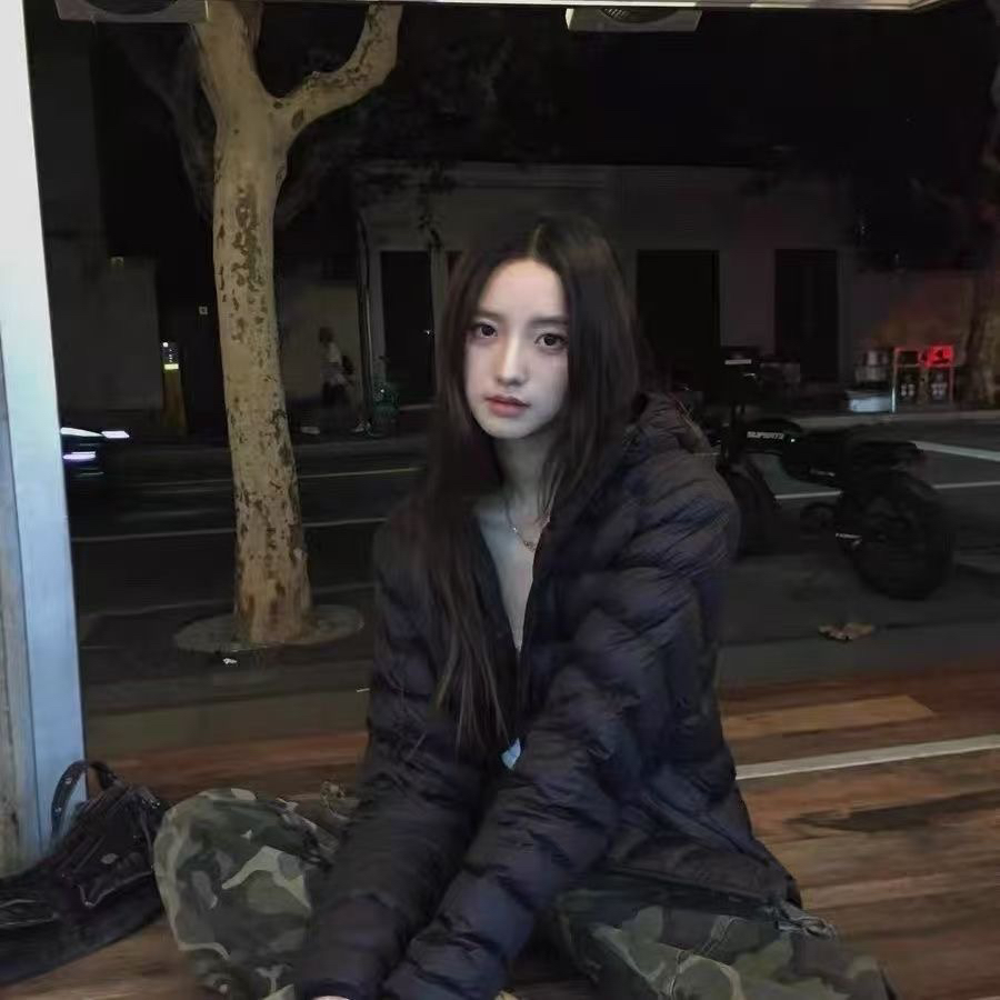 Z11美式复古浅灰色排骨连帽棉服秋冬保暖加厚高级感宽松外套绵衣